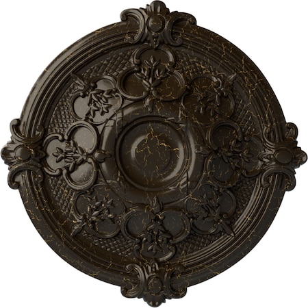 Ekena Millwork Hamilton Ceiling Medallion (Fits Canopies up to 3 3/4"), 17 3/8"OD x 1 3/4"P, Stone Hearth Crackle CM17HASHC